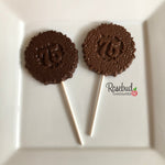 12 Chocolate #75 Decorative FLORAL Lollipop Candy Favors 75th Birthday Party