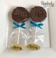 12 Chocolate #75 Decorative FLORAL Lollipop Candy Favors 75th Birthday Party