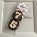 8 Pairs "Happy Birthday" LABEL #75 Chocolate Covered Oreo Cookies 75th Birthday Party Favors