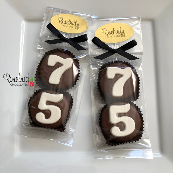 8 Sets #75 Chocolate Covered Oreo Cookie Candy Party Favors 75th Birthday