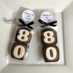 8 Sets #80 Chocolate Covered Oreo Cookies CHEERS to 80 Years LABEL 80th Birthday Party Favors