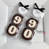 8 Pairs "CHEERS to 90 Years" Tags #90 Chocolate Covered Oreo Cookie Birthday Party Favors