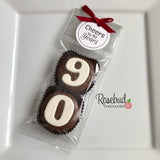 8 Pairs "CHEERS to 90 Years" Tags #90 Chocolate Covered Oreo Cookie Birthday Party Favors