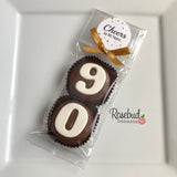 8 Sets #90 Chocolate Covered Oreo Cookies CHEERS to 90 Years LABEL 90th Birthday Party Favors