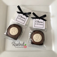12 #90 Chocolate Covered Oreo Cookie "CHEERS to 90 Years" 90th Birthday Party Favors