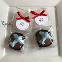 12 AIRPLANE Chocolate Covered Oreo Cookie Party Favors Personalized Tag