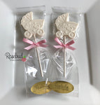 12 "BABY" BUGGY Chocolate Lollipop Candy Party Shower Favors