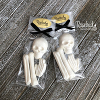 8 BAG of BONES Chocolate Skeleton Candy Party Favors