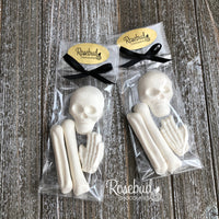 8 BAG of BONES Chocolate Skeleton Candy Party Favors