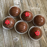 6 Pack HOT CHOCOLATE COCOA BOMBS Marshmallow POINSETTIA Christmas Holiday Gift