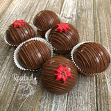 6 Pack HOT CHOCOLATE COCOA BOMBS Marshmallow POINSETTIA Christmas Holiday Gift