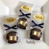 12 GOLD Dusted BOOK Chocolate Covered Oreo Cookie Candy Graduation Party Favors