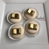 12 GOLD Dusted BOOK Chocolate Covered Oreo Cookie Candy Graduation Party Favors