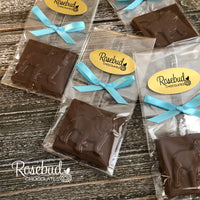 12 BULLDOG Chocolate Solid Square Candy Party Favors