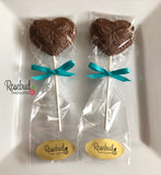 12 BUTTERFLY Heart Shaped Chocolate Lollipops Candy Party Favors