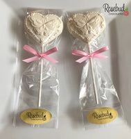 12 BUTTERFLY Heart Shaped Chocolate Lollipops Candy Party Favors