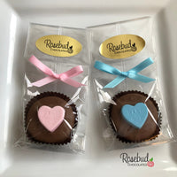 12 "BABY GIRL" or "BABY BOY" Hearts Chocolate Covered Oreo Cookie Baby Shower Party Favors