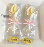 12 CALLA LILLY Chocolate Lollipop Candy Party Favors Flowers