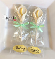 12 CALLA LILLY Chocolate Lollipop Candy Party Favors Flowers