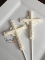 12 CROSS Large Chocolate Lollipop Religious Candy Party Favors