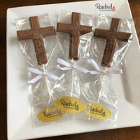 12 CROSS Large Floral Chocolate Lollipop Religious Candy Party Favors