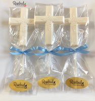 12 CROSS Large Floral Chocolate Lollipop Religious Candy Party Favors