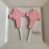 12 CROSS Chocolate Lollipop Candy Party Favors