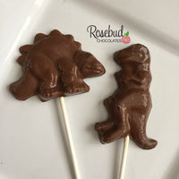 10 DINOSAUR Chocolate Lollipop Party Favors