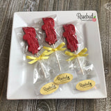12 FIRE ENGINE Chocolate Lollipop Candy Party Favors
