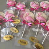 12 FLAMINGO Chocolate Lollipops Candy Animal Party Favors