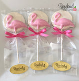 12 FLAMINGO Chocolate Lollipops Candy Animal Party Favors