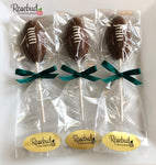 12 FOOTBALL Chocolate Lollipop Candy Sports Birthday Party Favors