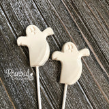 12 GHOST White Chocolate Lollipop Halloween Candy Party Favors