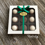 GOLF BALL - Chocolate Covered Oreo Cookies - 9 Piece White Gift Box