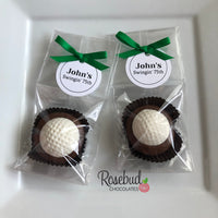 12 GOLF BALL Chocolate Covered Oreo Cookie Party Favors Personalized Tags
