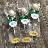 12 GOLF BALL Chocolate Lollipops Sports Birthday Party Favors Personalized Tags