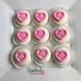 12 Heart "LOVE" Chocolate Covered Oreo Cookie Candy Party Favors