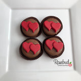 12 DOUBLE HEARTS Chocolate Covered Oreo Cookie Candy Party Favors