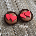 12 DOUBLE HEARTS Chocolate Covered Oreo Cookie Candy Party Favors