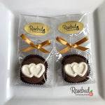 12 DOUBLE HEARTS Chocolate Covered Oreo Cookie Candy Party Favors