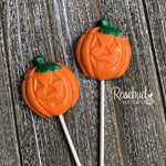 12 JACK-O-LANTERN Chocolate Lollipop Halloween Candy PUMPKIN Party Favors