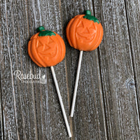 12 JACK-O-LANTERN Chocolate Lollipop Halloween Candy PUMPKIN Party Favors