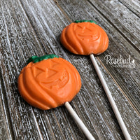 12 JACK-O-LANTERN Chocolate Lollipop Halloween Candy PUMPKIN Party Favors