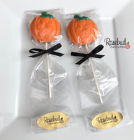12 JACK-O-LANTERN Chocolate Lollipop Halloween Candy PUMPKIN Party Favors