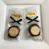 12 SCALES OF JUSTICE Chocolate Covered Oreo Cookie Candy Party Favors