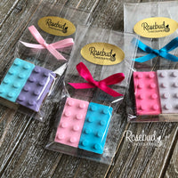 12 BUILDING BLOCKS Chocolate Candy Birthday Party Favors