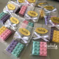 12 BUILDING BLOCKS Chocolate Candy Birthday Party Favors