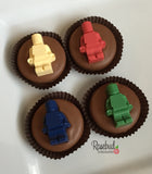12 BUILDING BLOCK Man Chocolate Covered Oreo Cookie Candy Party Favors