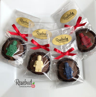 12 BUILDING BLOCK Man Chocolate Covered Oreo Cookie Candy Party Favors