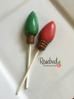 12 Christmas LIGHT BULB Chocolate Lollipop Candy Winter Holiday Party Favors